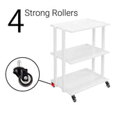 Multi-Function White Metal Trolley with Glass Surfaces - GreenLife-Trolley